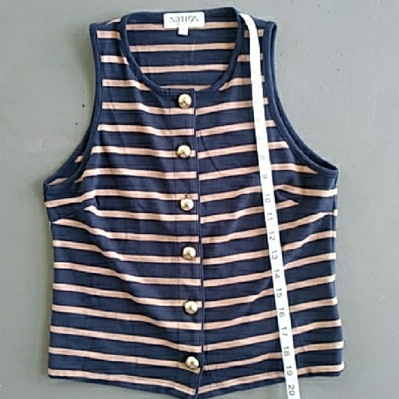Nation LTD Los Angeles Navy and Tan Striped Abbie Tank NWOT - Picture 5 of 9